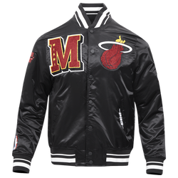 Men's - Pro Standard Miami Heat Mash Up Rib Satin Jacket - Black