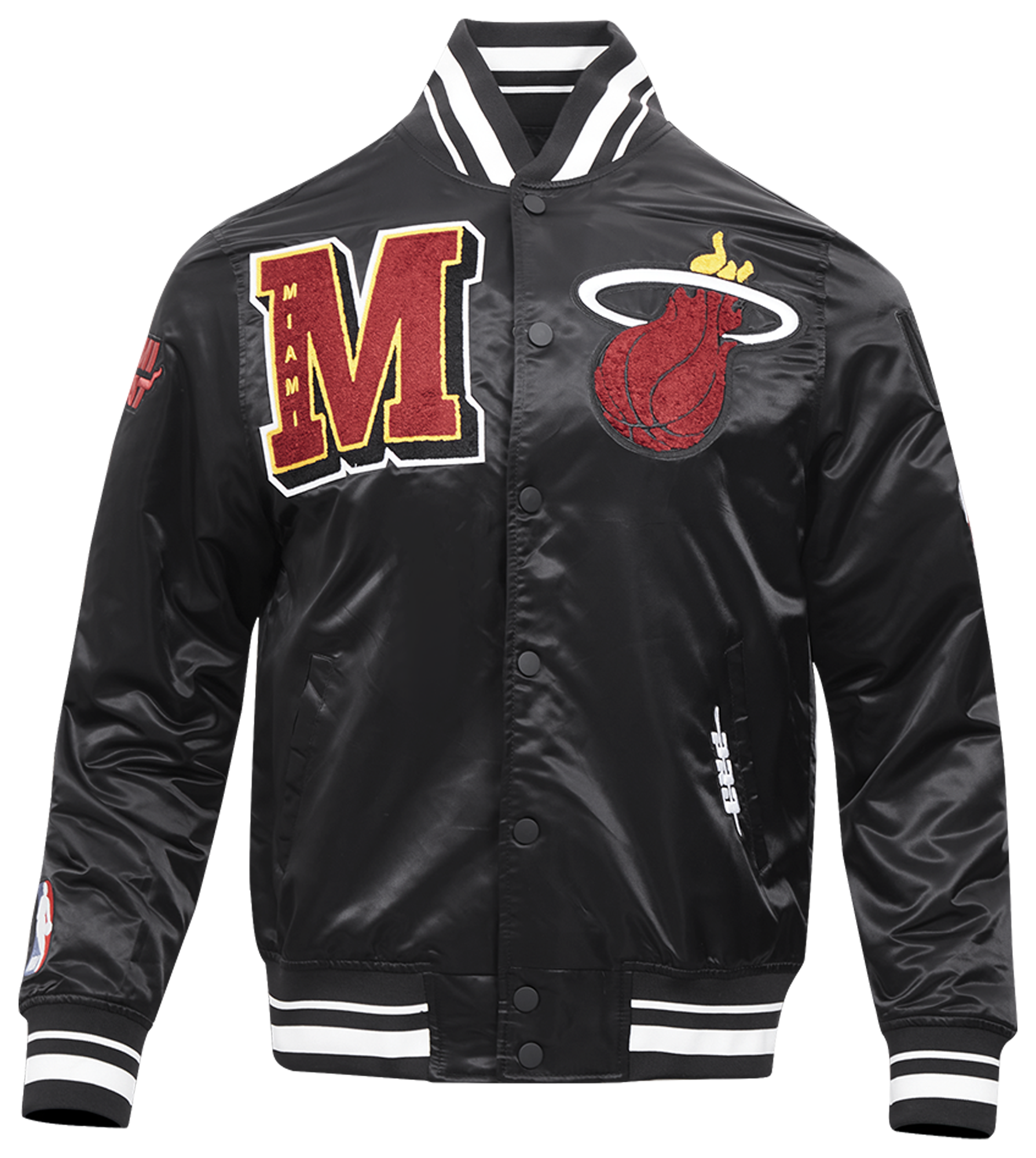 Pro Standard Miami Heat Mash Up Rib Satin Jacket - Men's