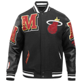 Pro Standard Miami Heat Mash Up Rib Wool Varsity Jacket - Pro Standard Black
