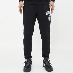 Men's - Pro Standard Nets Stacked Logo Hoodie - Black/Black