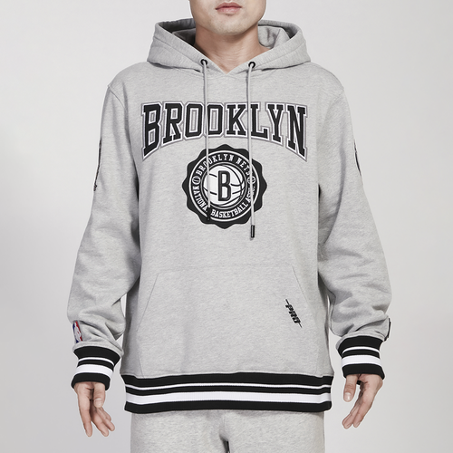 

Pro Standard Mens Pro Standard Nets Crest Emblem Fleece P/O Hoodie - Mens Gray Size M