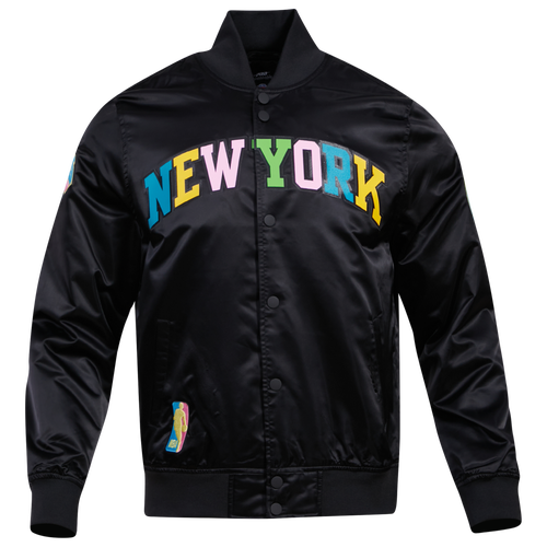 

Pro Standard Mens New York Knicks Pro Standard Knicks Washed Neon Satin Jacket - Mens Black Size L