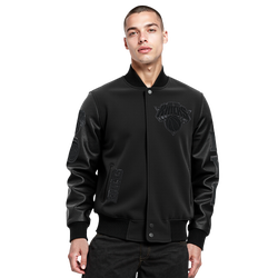 Men's - Pro Standard New York Knicks Triple Black Wool Varsity Jacket - Black