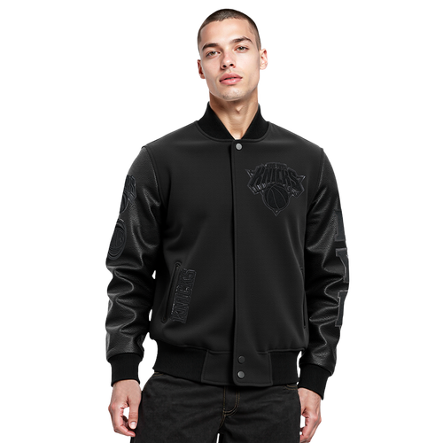  - Pro Standard New York Knicks Triple Black Wool Varsity Jacket - Black