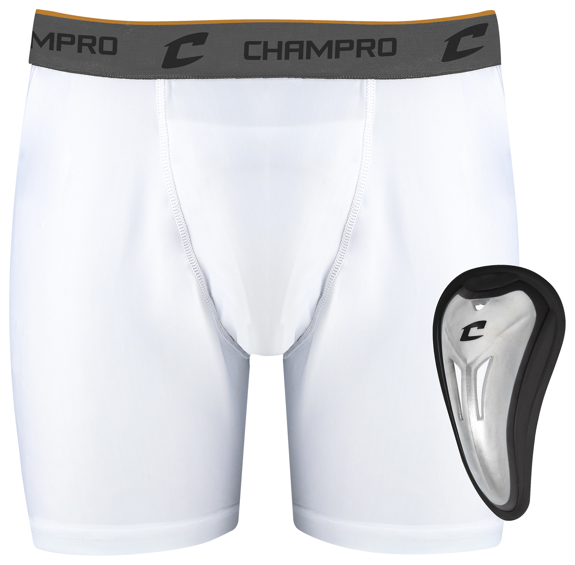Champro Youth Compression Boxer Short With Cup WHITE MD 