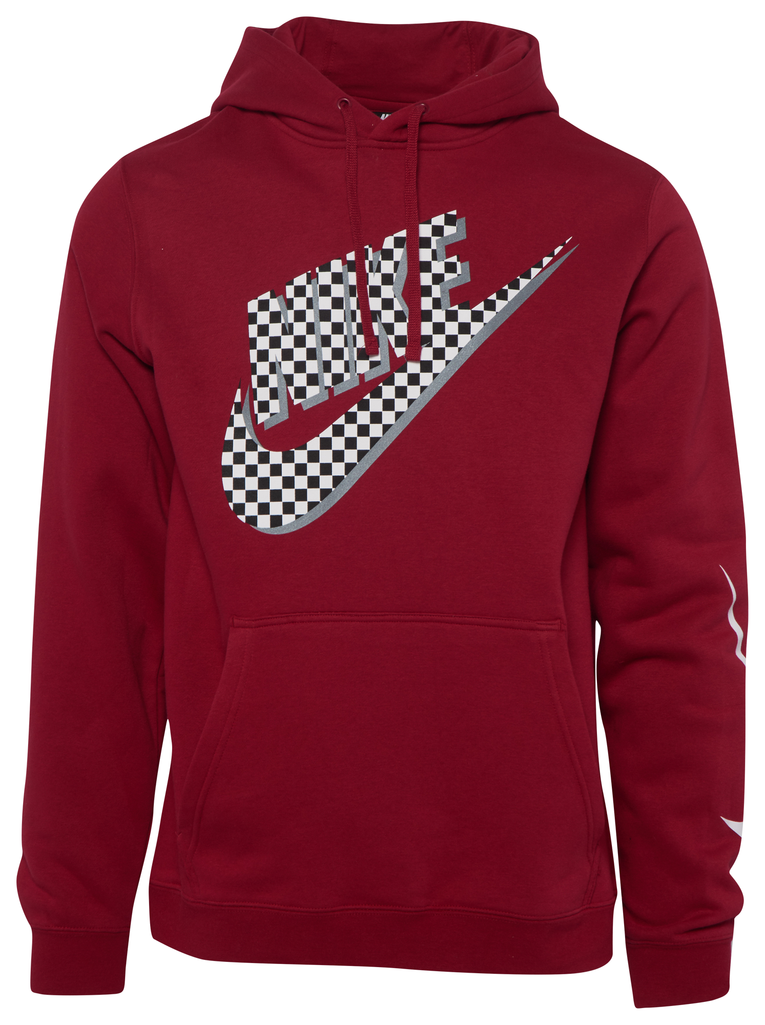 red nike check hoodie