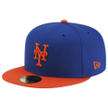 New Era Mets Basic 59Fifty 40th Annvrsry Hat - New Era Blue/Orange