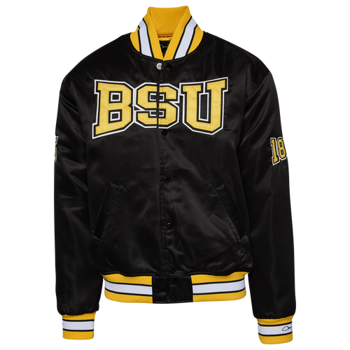 

Campus Remix Mens Campus Remix Bowie State University Satin Jacket - Mens Black/Yellow Size M