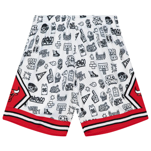 

Mitchell & Ness Mens Chicago Bulls Mitchell & Ness Bulls Swingman Doodle Shorts - Mens White/No Color Size XL