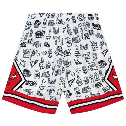 

Mitchell & Ness Mens Chicago Bulls Mitchell & Ness Bulls Swingman Doodle Shorts - Mens White/No Color Size L