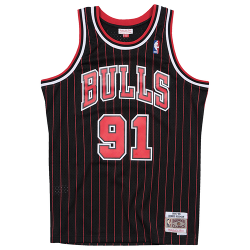 

Mitchell & Ness Mens Mitchell & Ness Bulls Swingman Jersey - Mens Black/Red Size XL