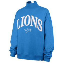 Women's - 47 Brand Lions Vantage Mock Neck PO Crew Swtr - Blue