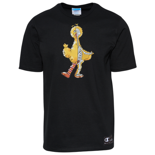 Champion Mens  X Sesame Street X Jason Freeny Big Bird T-shirt In Black/black