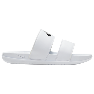 White nike slides cheap women's two strap