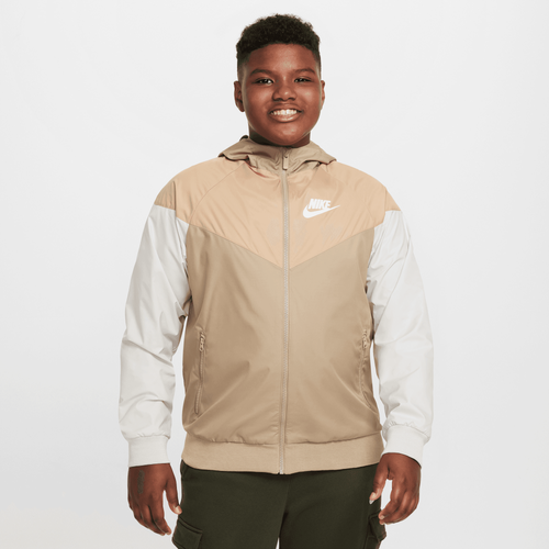 

Boys Nike Nike Windrunner Jacket - Boys' Grade School Khaki/White Size M