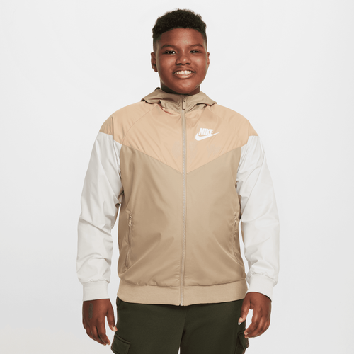 

Boys Nike Nike Windrunner Jacket - Boys' Grade School Khaki/White Size XL