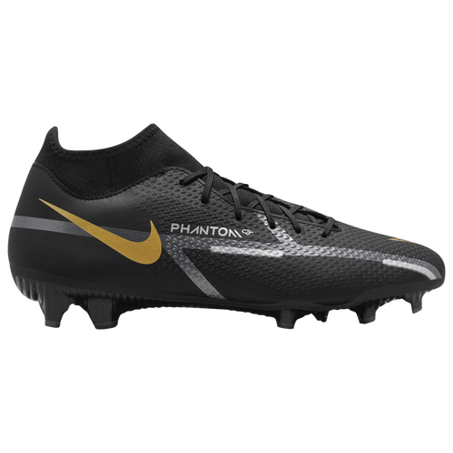 

Nike Mens Nike Phantom GT2 Academy DF FG/MG - Mens Soccer Shoes Black/Metallic Dark Grey/Metallic Gold Size 10.0
