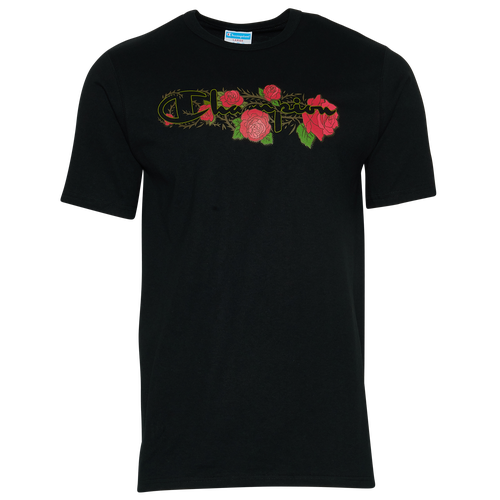 

Champion Mens Champion Thorn Rose Script T-Shirt - Mens Black/Red Size L