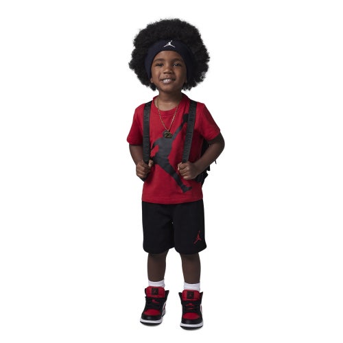 Shop Jordan Boys   Jumbo Jumpman Shorts Set In Black/red