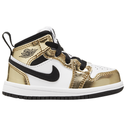 Boys' Toddler - Jordan AJ 1 Mid SE - Black/Metallic Gold/White