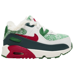 Girls' Infant - Nike Air Max 90 - White/University Red/Dark Atomic Teal
