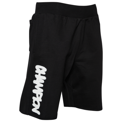 

Champion Mens Champion Reverse Weave Graffti Shorts - Mens Black/White Size M