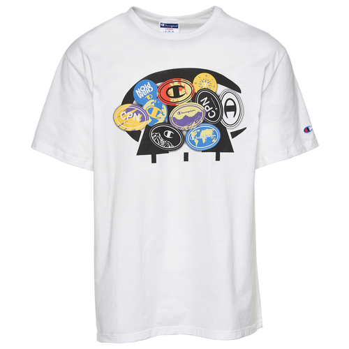Champion Mens  C Patches T-shirt In White/multi
