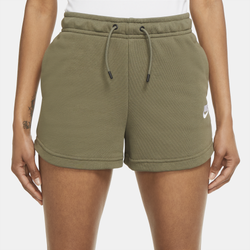 Women's - Nike Essential Shorts Ft - Medium Olive/White
