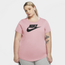 Nike Plus Size Essential Futura T-Shirt - Women's Pink Glaze/Black