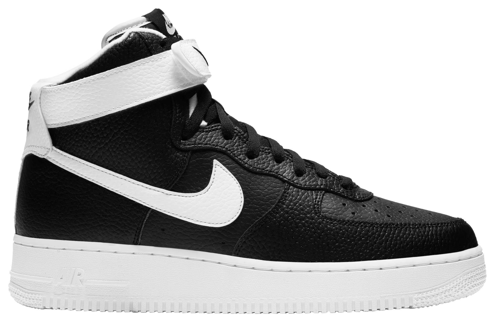 white and black high top air forces