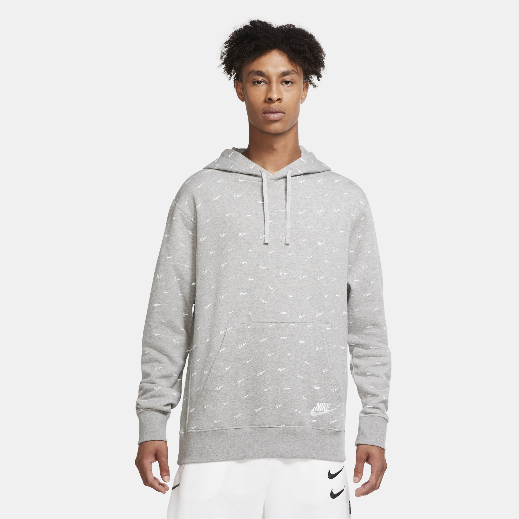 nike club aop logo hoodie