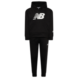 Boys' Preschool - New Balance Logo Fleece Hoodie Jogger Set - Black/Black