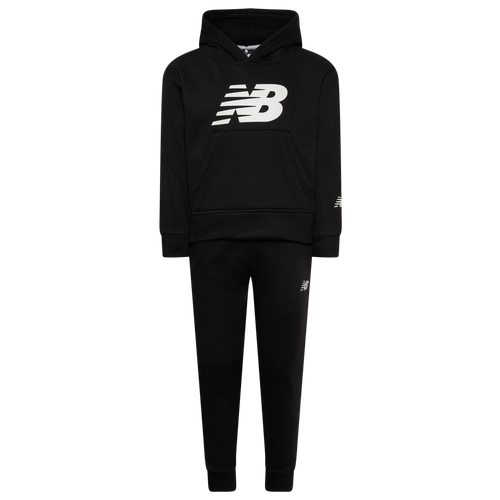 

Boys Preschool New Balance New Balance Logo Fleece Hoodie Jogger Set - Boys' Preschool Black/Black Size 7