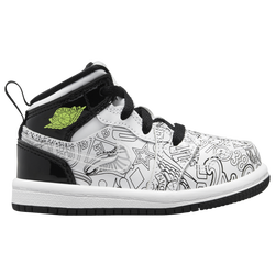 Boys' Toddler - Jordan AJ 1 Mid SE - White/Black/Volt