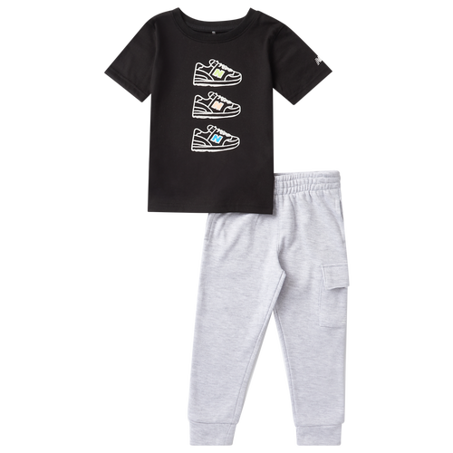 

Boys New Balance New Balance Graphic T-Shirt Fleece Pants Set - Boys' Toddler Black/Grey Size 2T