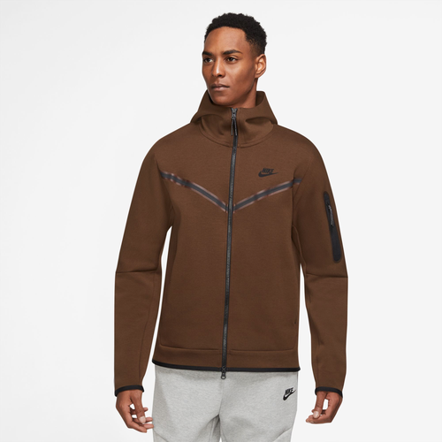 

Nike Mens Nike Tech Fleece Full-Zip Hoodie - Mens Cacao Wow/Black Size XL