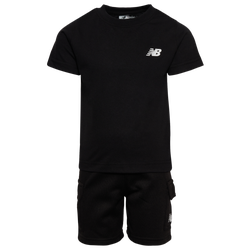 Boys' Preschool - New Balance LBR T-Shirt & Cargo Shorts Set - Black/Black