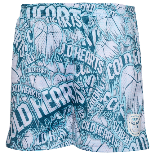 MENS - Overtime Cold Hearts Collage Shorts - Carolina/White