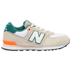 Boys' Grade School - New Balance 574 - Beige/Green