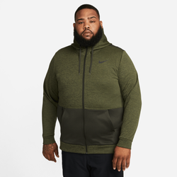 Men's - Nike Therma Full-Zip Hoodie - Sequoia/Rough Green