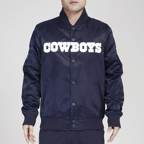 Pro Standard Mens  Cowboys Big Logo Satin Jacket In Blue