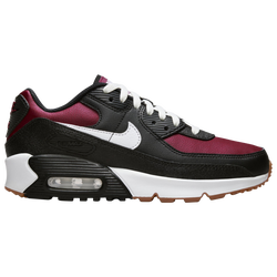 Boys' Grade School - Nike Air Max 90 Leather SE - White/Team Red/Black