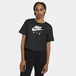 Women's - Nike Plus Size Air Short Sleeve Mesh Top - Black/White