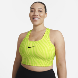 Women's - Nike Plus Size Swoosh Bra - Light Zitron/Black