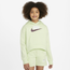 Nike HBR Club Fleece Hoodie - Girls' Grade School Lime Ice/Dk Wine/White