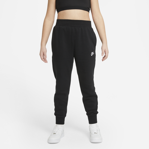 

Nike Girls Nike LBR Club Fleece Pants - Girls' Grade School Black/White Size S