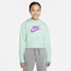 Nike HBR Crop Fit Hoodie - Girls' Grade School Green/Purple