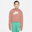 Nike Club Crop Hoodie - Girls' Grade School Pink/White