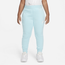 Nike NSW Club FT High-Waisted Fitted Pants - Girls' Grade School Blue/White