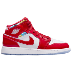Boys' Grade School - Jordan AJ 1 Mid SE - Chile Red/White